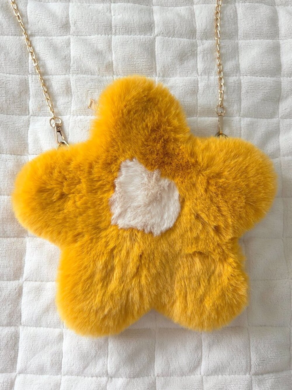 Yellow Flower Plush Crossbody Bag Boho Festival Rave Cottagecore Fuzzy Purse
